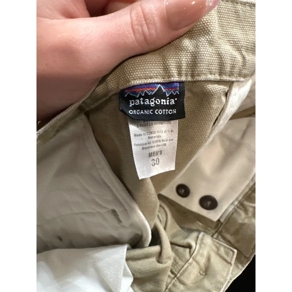 Patagonia Mens 30 Organic Cotton Canvas Work Pants Khaki Tan Straight Leg Chino